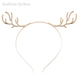 Crystal Rhinestone Elk Horn Hair Hoop Headpiece Deer Ears Head Bands