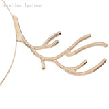Crystal Rhinestone Elk Horn Hair Hoop Headpiece Deer Ears Head Bands