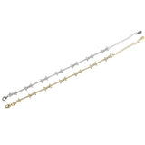 Twist Charm Bracelet with CZ Paved Chain Bangle for Party Wedding
