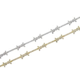 Twist Charm Bracelet with CZ Paved Chain Bangle for Party Wedding