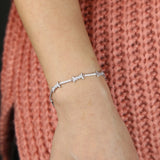 Twist Charm Bracelet with CZ Paved Chain Bangle for Party Wedding