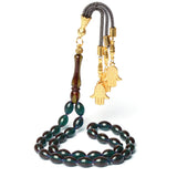Green Resin Tasbih 33 Prayer Beads Muslim Arabic Islamic Jewelry