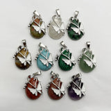 Natural Stone Water Drop Butterfly Pendant for Jewelry Making