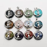 Natural Stone Cat Pendant for Jewelry Making Charm Accessories