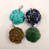 10pcs Mixed Big Rose Stone Pendants & Necklaces for Jewelry Making
