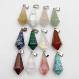 Mixed Natural Stone Pendulum Charms for Jewelry Making 12pc