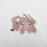 Rose Quartz Gem Stone Pendulum Charms for Jewelry Making