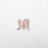 Rose Quartz Gem Stone Pendulum Charms for Jewelry Making