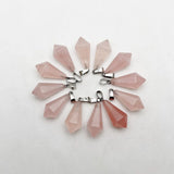 Rose Quartz Gem Stone Pendulum Charms for Jewelry Making