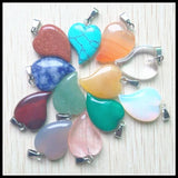 Opal Stone Heart Charms Pendants for Jewelry Making 50pcs/lot