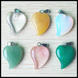 Opal Stone Heart Charms Pendants for Jewelry Making 50pcs/lot