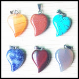 Opal Stone Heart Charms Pendants for Jewelry Making 50pcs/lot