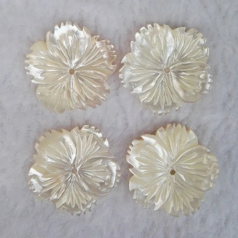 6Pcs Natural Shell High Flower Petals Charm Jewelry Making