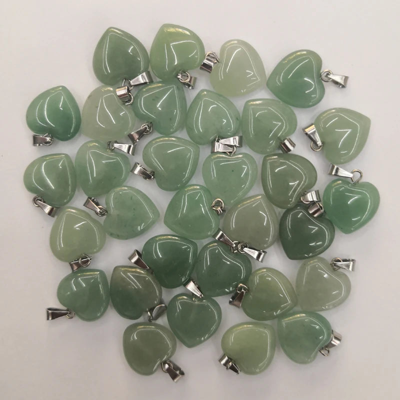 AVENTURINE 15mm Heart Pendants for Jewelry Making 50pcs/lot