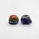 Natural Stone Chakela Skull Amethyst Lapis Lazuli Pendant Necklace