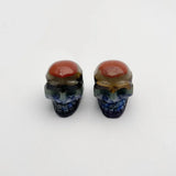 Chakela Skull Pendant Amethyst Lapis Lazuli Necklace Jewelry