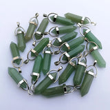 Natural Stone Crystal Pillar Pendant Necklace for Jewelry Making