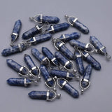 Natural Stone Crystal Pillar Pendant Necklace for Jewelry Making