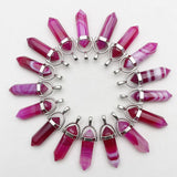Natural Stone Crystal Pillar Pendant Necklace for Jewelry Making