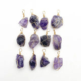 Irregular Amethyst Pendants - 12pc Set