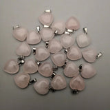 Quartz Rose 15mm Heart Pendants & Necklaces for Jewelry Making Charm