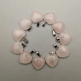 Quartz Rose 15mm Heart Pendants & Necklaces for Jewelry Making Charm