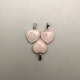 Quartz Rose 15mm Heart Pendants & Necklaces for Jewelry Making Charm