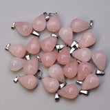 Natural Stone Rose Quartz Water Drop Pendants for Jewelry Making
