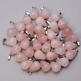 Natural Stone Rose Quartz Water Drop Pendants for Jewelry Making