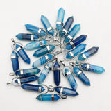 Rose Purple Stripe Agates Pendant Necklace for Jewelry Making