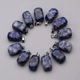 Sodalite Square Pendants for Jewelry Making Charm Point 50pcs