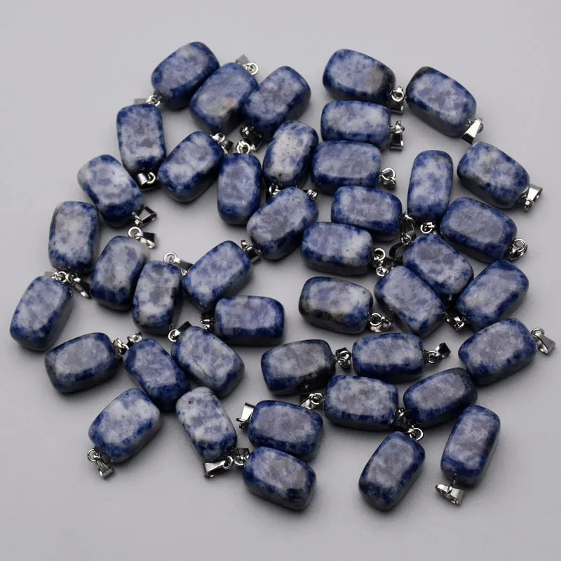 Sodalite Square Pendants for Jewelry Making Charm Point 50pcs