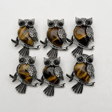 Tiger Eye Animal Owl Pendants for Jewelry Making