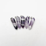 Amethyst Crystal Pillar Pendant Necklace for Jewelry Making 12pc