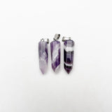 Amethyst Crystal Pillar Pendant Necklace for Jewelry Making 12pc