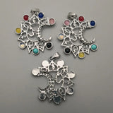 Stone Alloy Moon Pendants for Jewelry Making 12pcs/lot