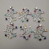 Stone Alloy Moon Pendants for Jewelry Making 12pcs/lot