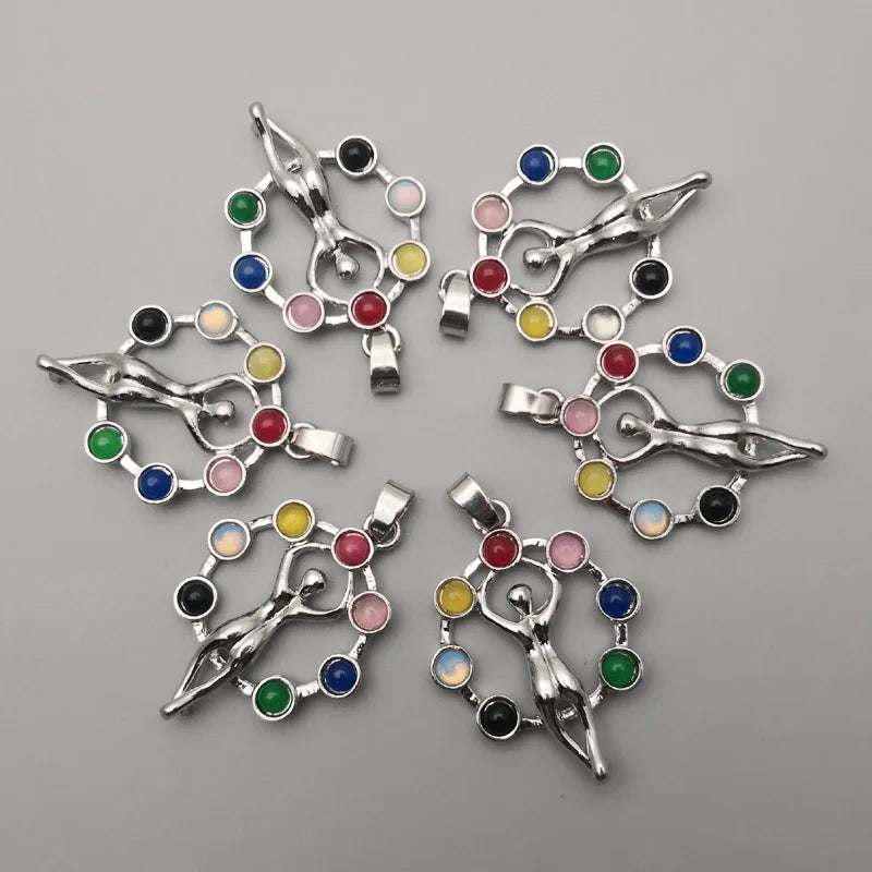 Stone Alloy Women Pendants & Necklaces for Jewelry Making 12pcs/lot