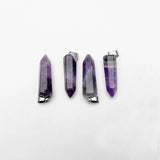 Natural Stone Charm Amethyst Crystal Pendant Necklace Jewelry Point 24pc