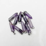Natural Stone Charm Amethyst Crystal Pendant Necklace Jewelry Point 24pc