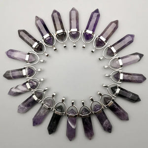 24pc Amethyst Roses Quartz Pendant Necklace Jewelry Making Charm