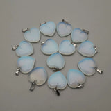 Natural Stone Opal Heart Pendants & Necklaces for Jewelry Making