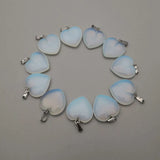Natural Stone Opal Heart Pendants & Necklaces for Jewelry Making
