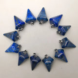 Lapis Lazuli Cone Charms Pendant for Jewelry Making 12pcs/lot