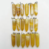 Purple Yellow Stripe Agates Pendant Necklace for Jewelry Making