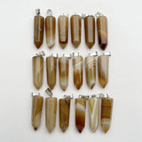 Purple Yellow Stripe Agates Pendant Necklace for Jewelry Making