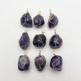Natural Stone Amethyst Pendant Necklaces for Jewelry Making