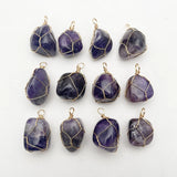 Natural Stone Amethyst Pendant Necklaces for Jewelry Making