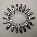 Natural Stone Wolf Tooth Stripe Pendulum Crystal Pillar Pendant 24pcs/lot