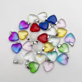 20mm Glass Heart Pendants Necklace for Jewelry Making Charms Accessories